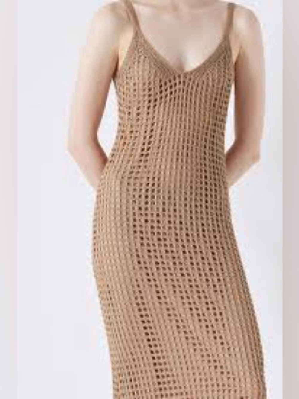 NWT Zara Metallic Crochet Maxi Dress
